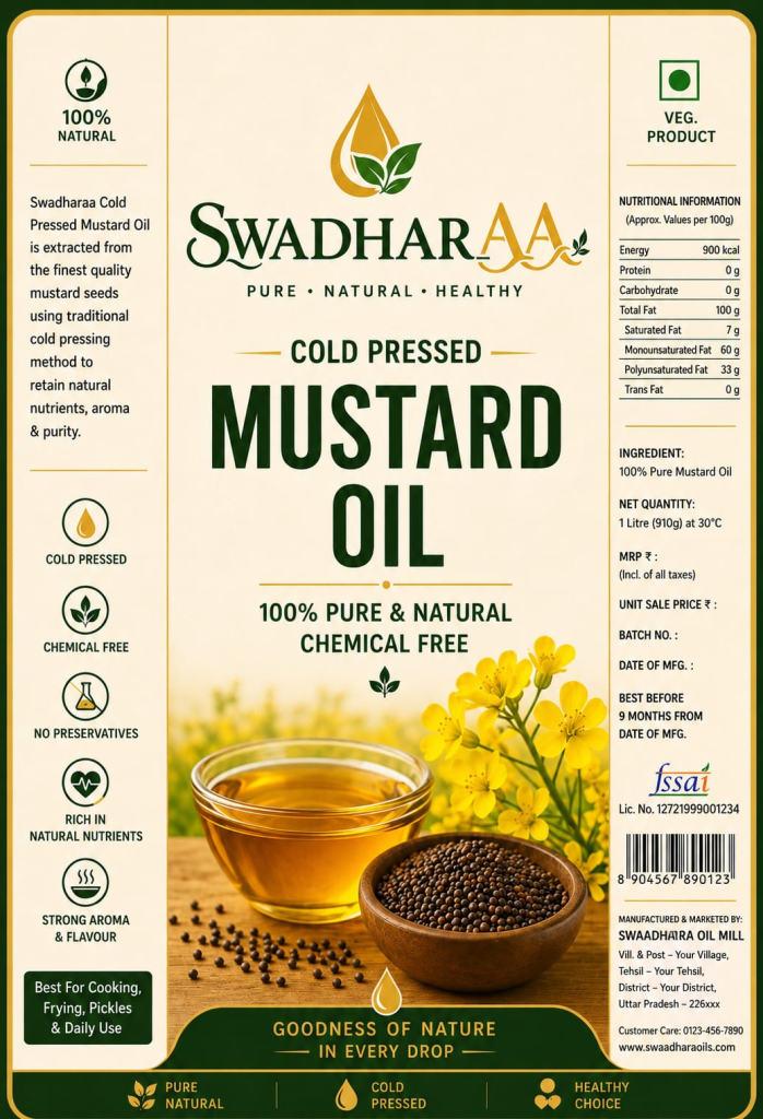 Swadharaa Cold Pressed Mustard Oil